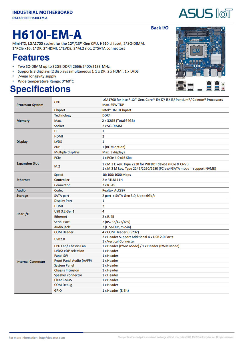 H610I-EM-A_Datasheet_00 H610I-EM-A_Datasheet_00