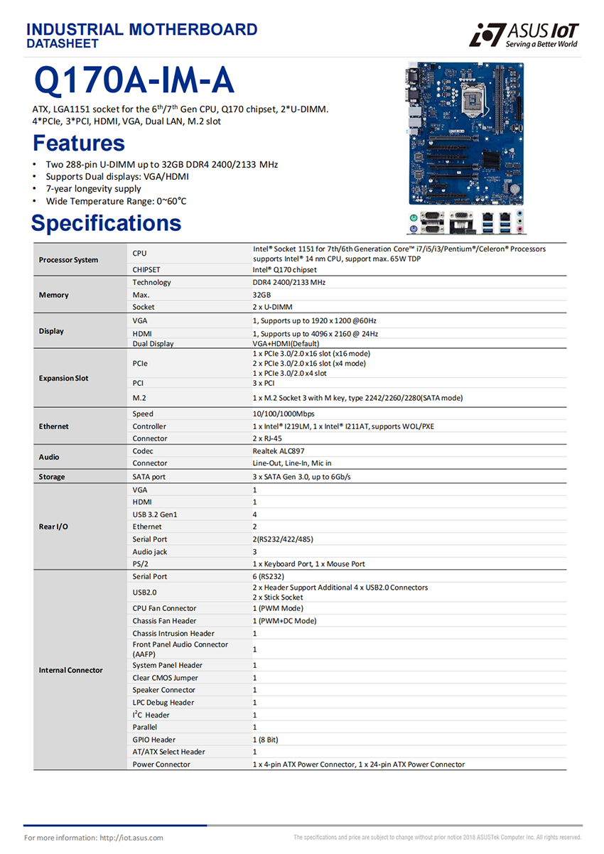 Q170A-IM-A_Datasheet_00 Q170A-IM-A_Datasheet_00